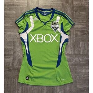 Adidas Seattle Sounders FC Womens Small Green Soccer S Jersey MLS ClimaCool XBOX